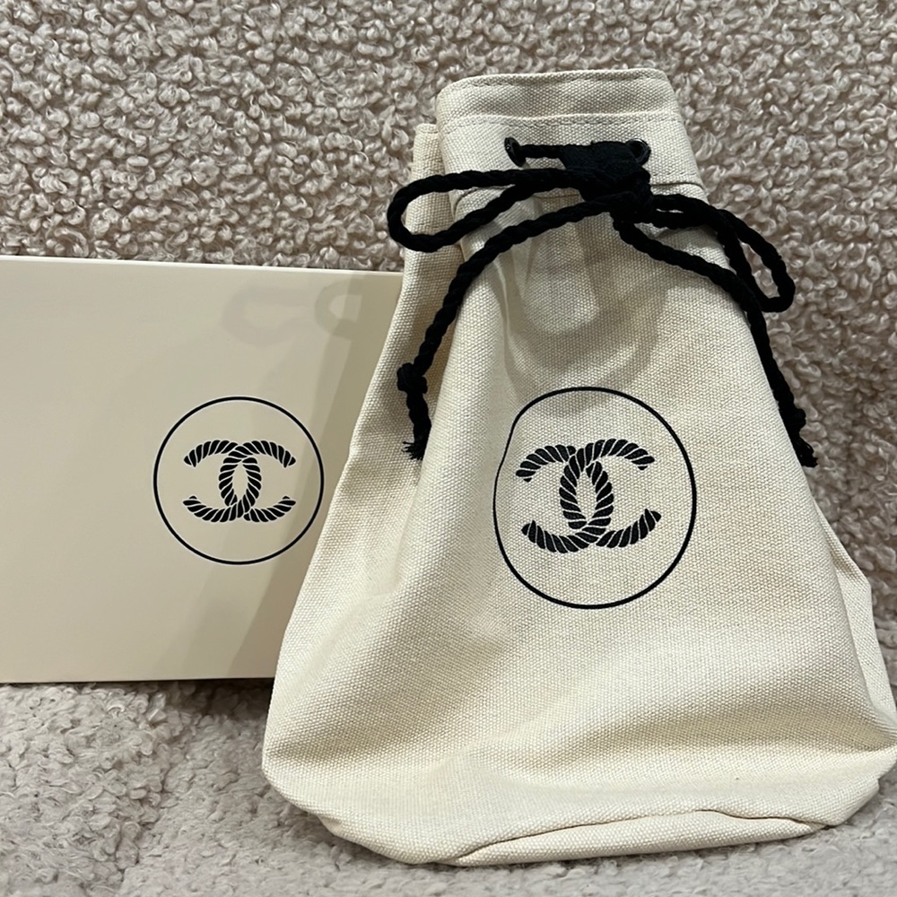 Chanel drawstring cosmetic bag